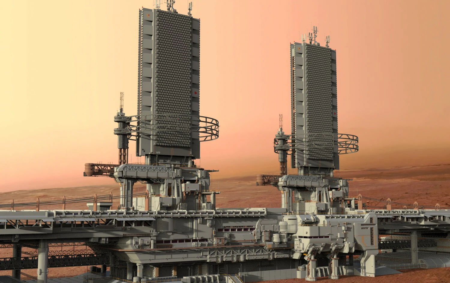 The missile attack warning system 3D Model .c4d .max .obj .3ds .fbx .stl .blend 