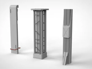 Sci-fi architecture elements collection 7 3D Model