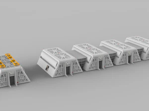 Sci-fi architecture elements collection 7 3D Model