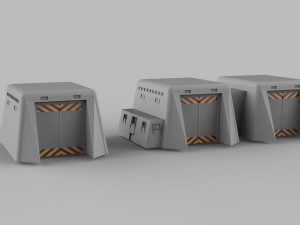 Sci-fi architecture elements collection 7 3D 模型
