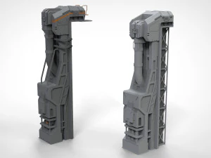 Sci-fi architecture elements collection 13 3D Model