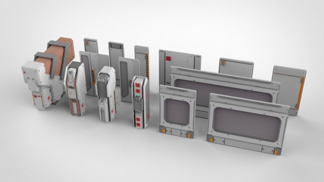 Sci-fi architecture kitbash 23 Modèle 3D .c4d .max .obj .3ds .fbx .stl .blend 