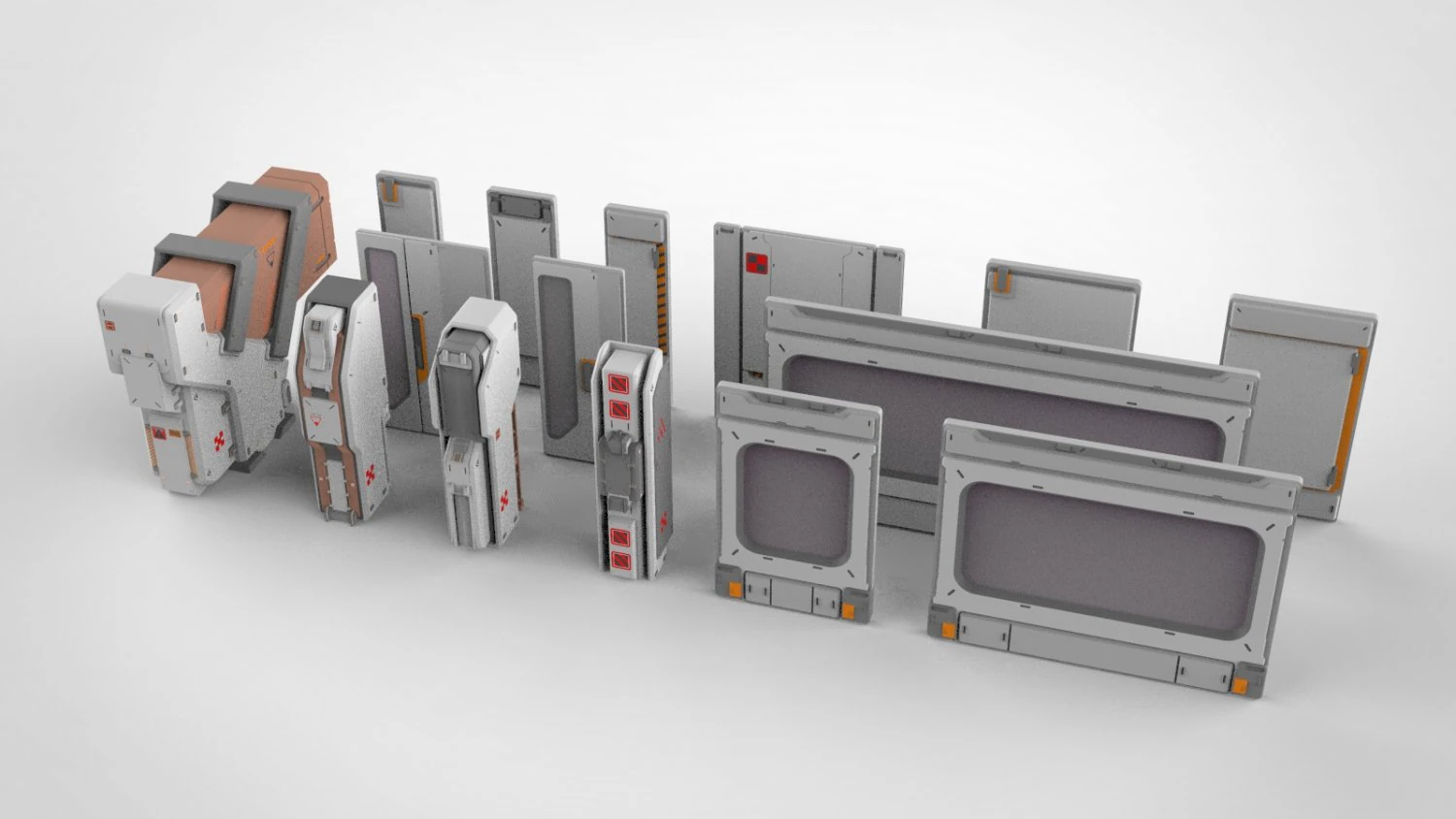 Sci-fi architecture kitbash 23 3D Model .c4d .max .obj .3ds .fbx .stl .blend