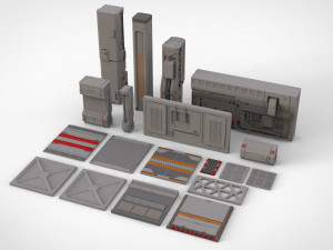 Sci-fi architecture kitbash 24 Modelo 3D