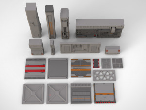 Sci-fi architecture kitbash 24 Modèle 3D