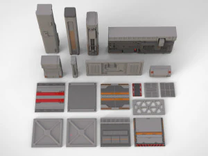 Sci-fi architecture kitbash 24 3D Model