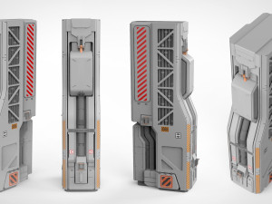 Sci-fi architecture kitbash 24 Modèle 3D