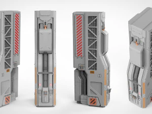 Sci-fi architecture kitbash 24 3D Model