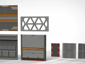 Sci-fi architecture kitbash 24 3D Model