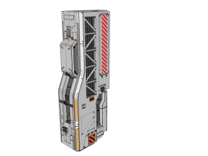 Sci-fi architecture kitbash 24 3D Model