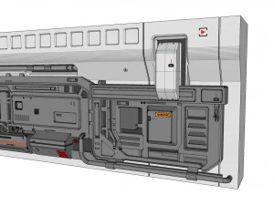 Sci-fi architecture kitbash 24 3D Model