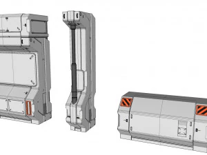 Sci-fi architecture kitbash 24 3D Model