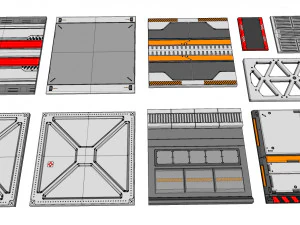 Sci-fi architecture kitbash 24 3D Model