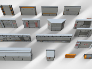 Sci-fi architecture kitbash 25 Model 3D