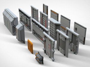 Sci-fi architecture kitbash 25 Model 3D