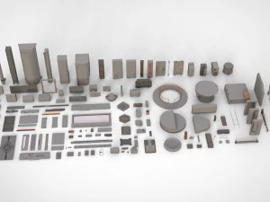 Collezione di elementi architettonici fantascientifici 14 Modello 3D