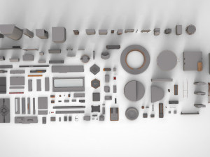 Sci-fi architecture elements collection 14 3D मॉडल