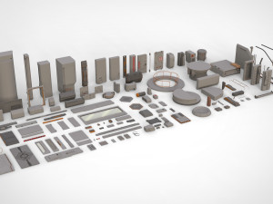 Sci-fi architecture elements collection 14 3D मॉडल