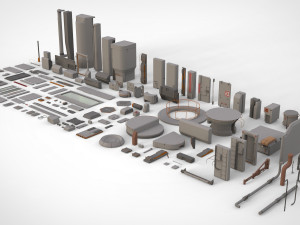 Sci-fi architecture elements collection 14 3D मॉडल