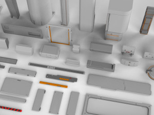Sci-fi architecture elements collection 14 3D मॉडल