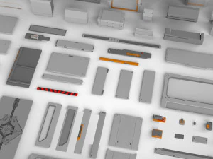 Sci-fi architecture elements collection 14 3D Model