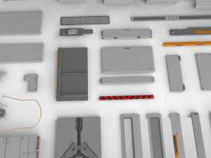 Sci-fi architecture elements collection 14 3D Model