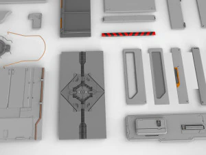 Sci-fi architecture elements collection 14 3D Model