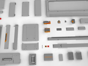 Sci-fi architecture elements collection 14 3D Model