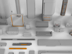 Sci-fi architecture elements collection 14 3D मॉडल