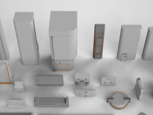 Sci-fi architecture elements collection 14 3D Model