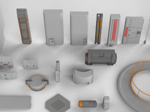Sci-fi architecture elements collection 14 3D मॉडल
