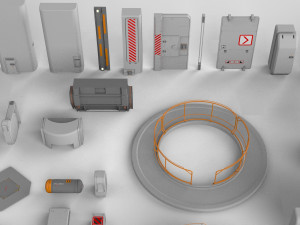 Sci-fi architecture elements collection 14 3D मॉडल