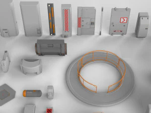 Sci-fi architecture elements collection 14 3D Model