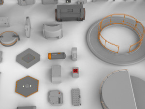 Sci-fi architecture elements collection 14 3D मॉडल