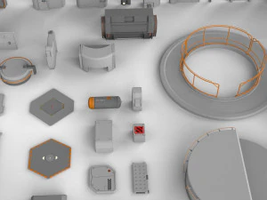 Sci-fi architecture elements collection 14 3D Model