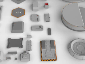 Sci-fi architecture elements collection 14 3D Model