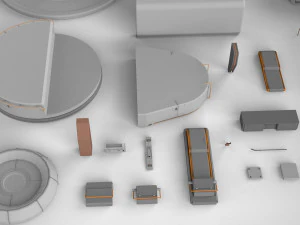 Sci-fi architecture elements collection 14 3D Model