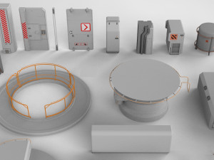 Sci-fi architecture elements collection 14 3D मॉडल