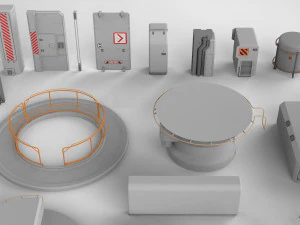 Sci-fi architecture elements collection 14 3D Model