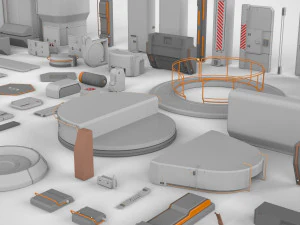 Sci-fi architecture elements collection 14 3D Model