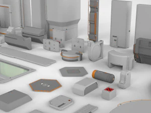 Sci-fi architecture elements collection 14 3D Model