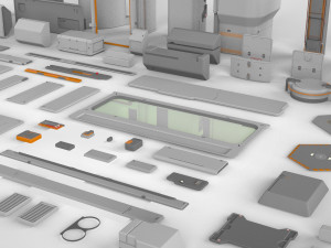 Sci-fi architecture elements collection 14 3D मॉडल