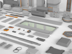 Sci-fi architecture elements collection 14 3D Model