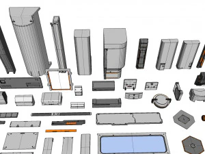 Sci-fi architecture elements collection 14 3D Model