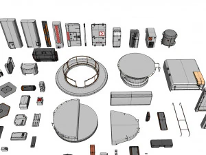 Sci-fi architecture elements collection 14 3D Model