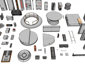Sci-fi architecture elements collection 14 3D Model