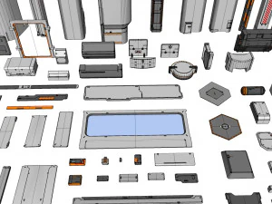 Sci-fi architecture elements collection 14 3D Model