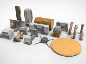 Sci-fi architecture kitbash 26 Modelo 3D
