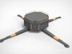 Sci-fi architecture kitbash 26 3D Model