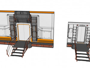 Sci-fi architecture kitbash 26 3D Model